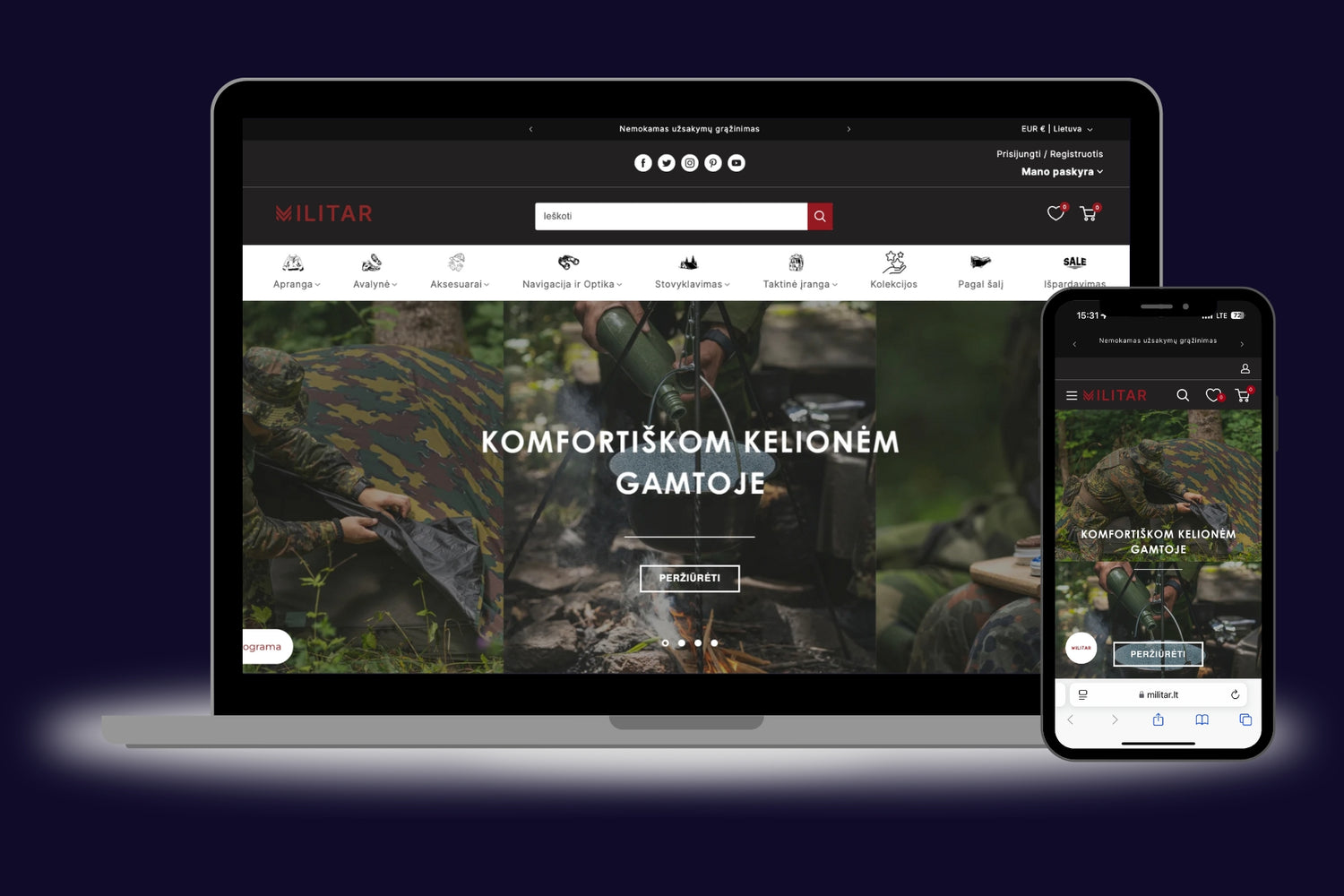 armijos kariuomenes reikemnu shopify elektroinine parduotuve