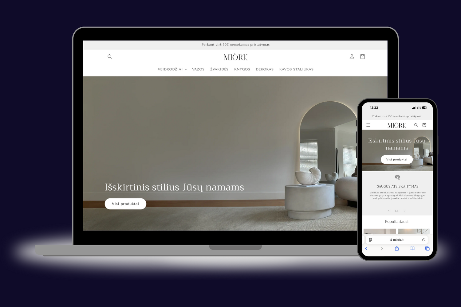 shopify ekspertu internetine parduotuve