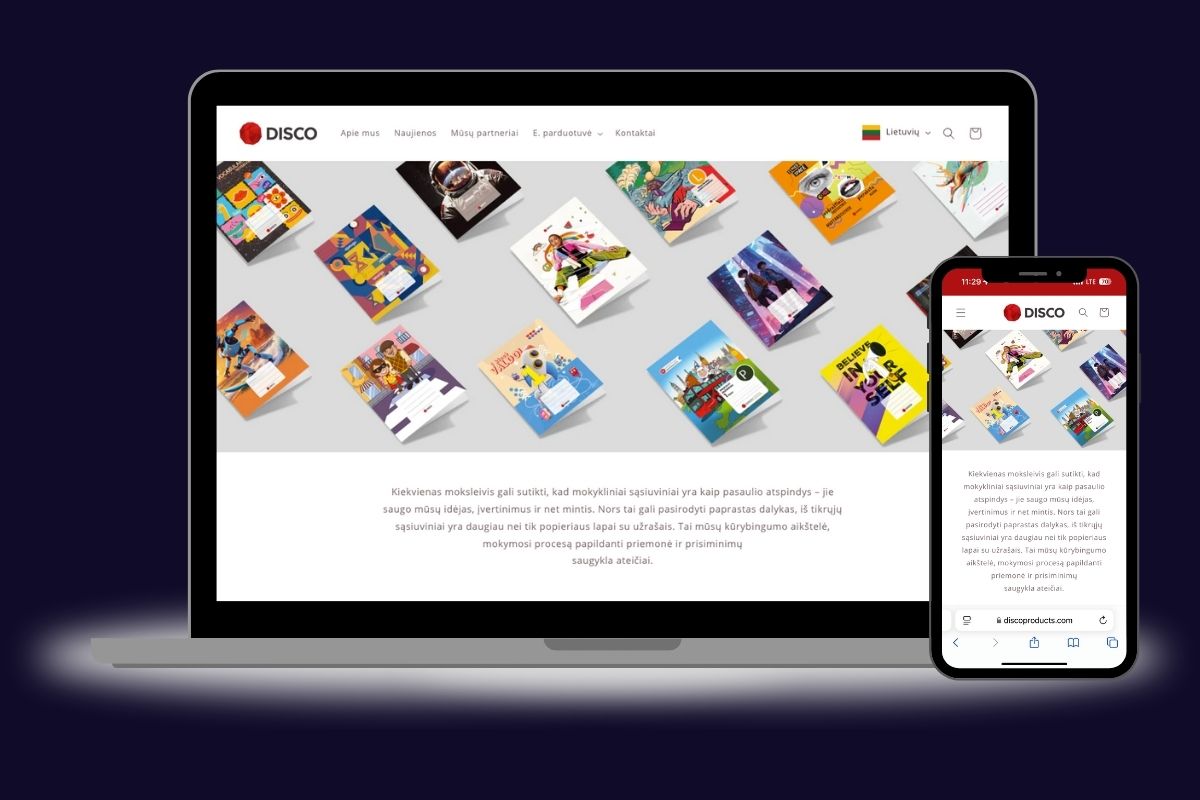 shopify elektronine parduotyve knygoms bei sasiuviniams