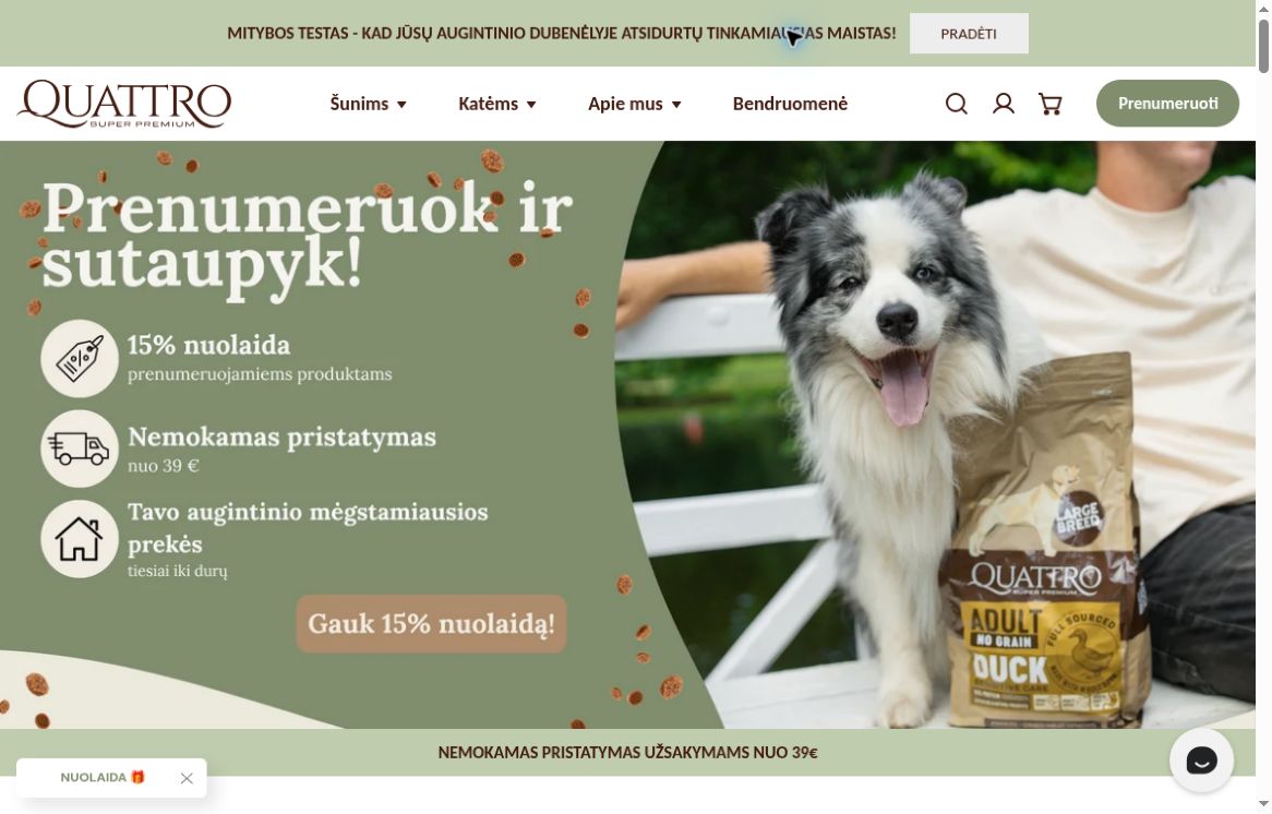 Qpet Shopify darbu pavyzdziai
