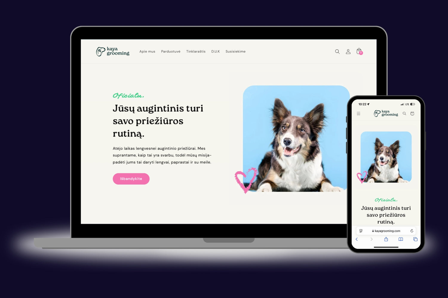 sunu prieziuros priemonu shopify elektronine parduotuve